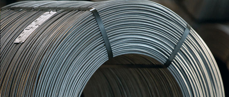 Ribbed welded rebar in coils
