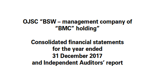 Consolidated financial statements 
for the year ended 
31 December 2017 
and Independent Auditors’ report