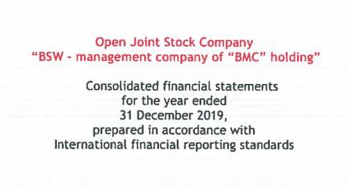 Consolidated financial statements for the year ended 31 December 2019 and Independent Auditors’ report
